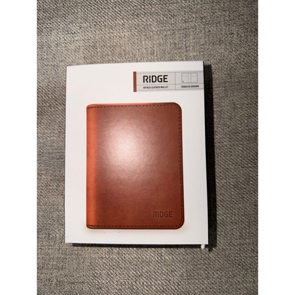 Ridge Bifold Leather Wallet Tobacco Brown (NWTS)